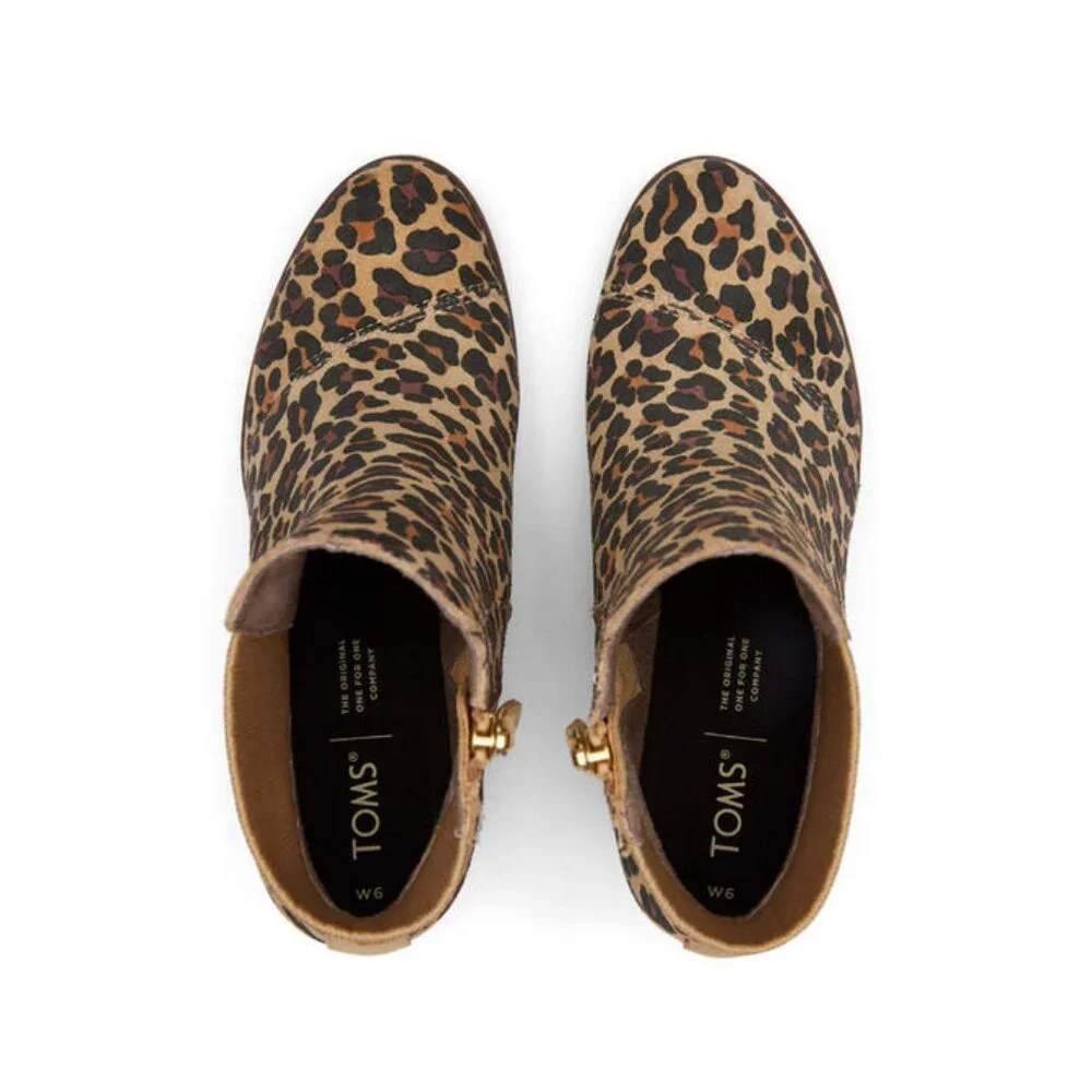 TOMS Sadie Suede Wedge in Leopard